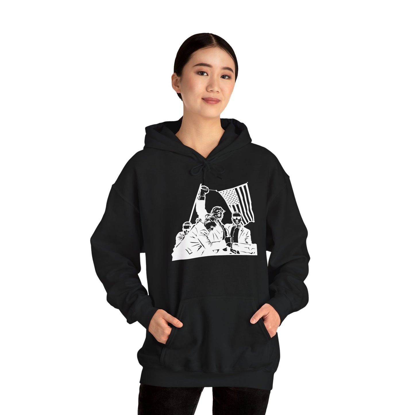 Patriotic Unisex Heavy Blend Hoodie with Bold Design