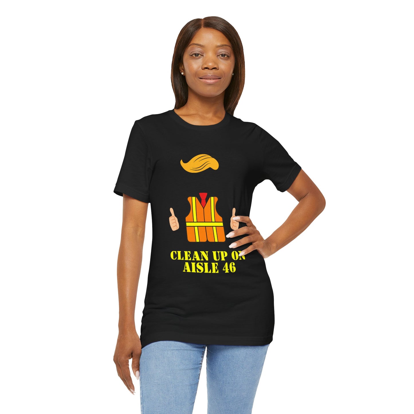 Whimsical Safety Tee - "Clean Up on Aisle 46" Unisex Jersey Short Sleeve T-Shirt