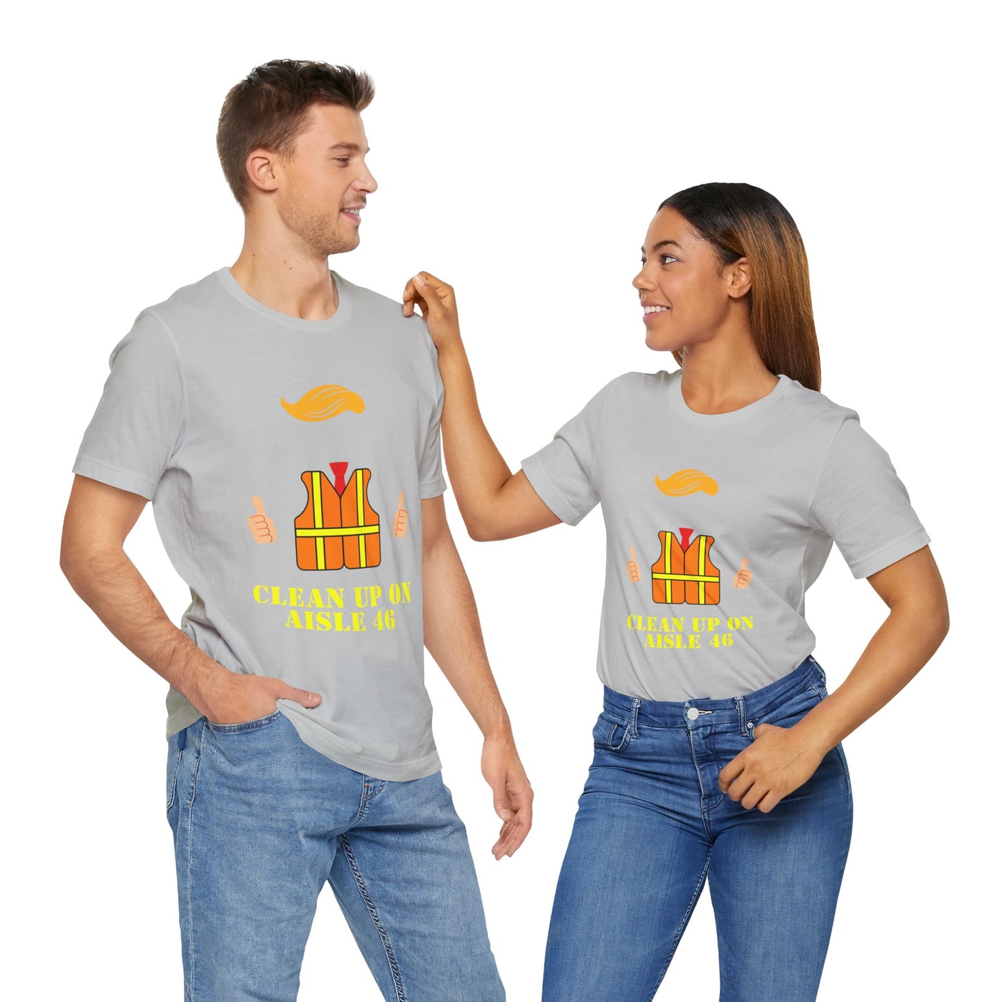 Whimsical Safety Tee - "Clean Up on Aisle 46" Unisex Jersey Short Sleeve T-Shirt