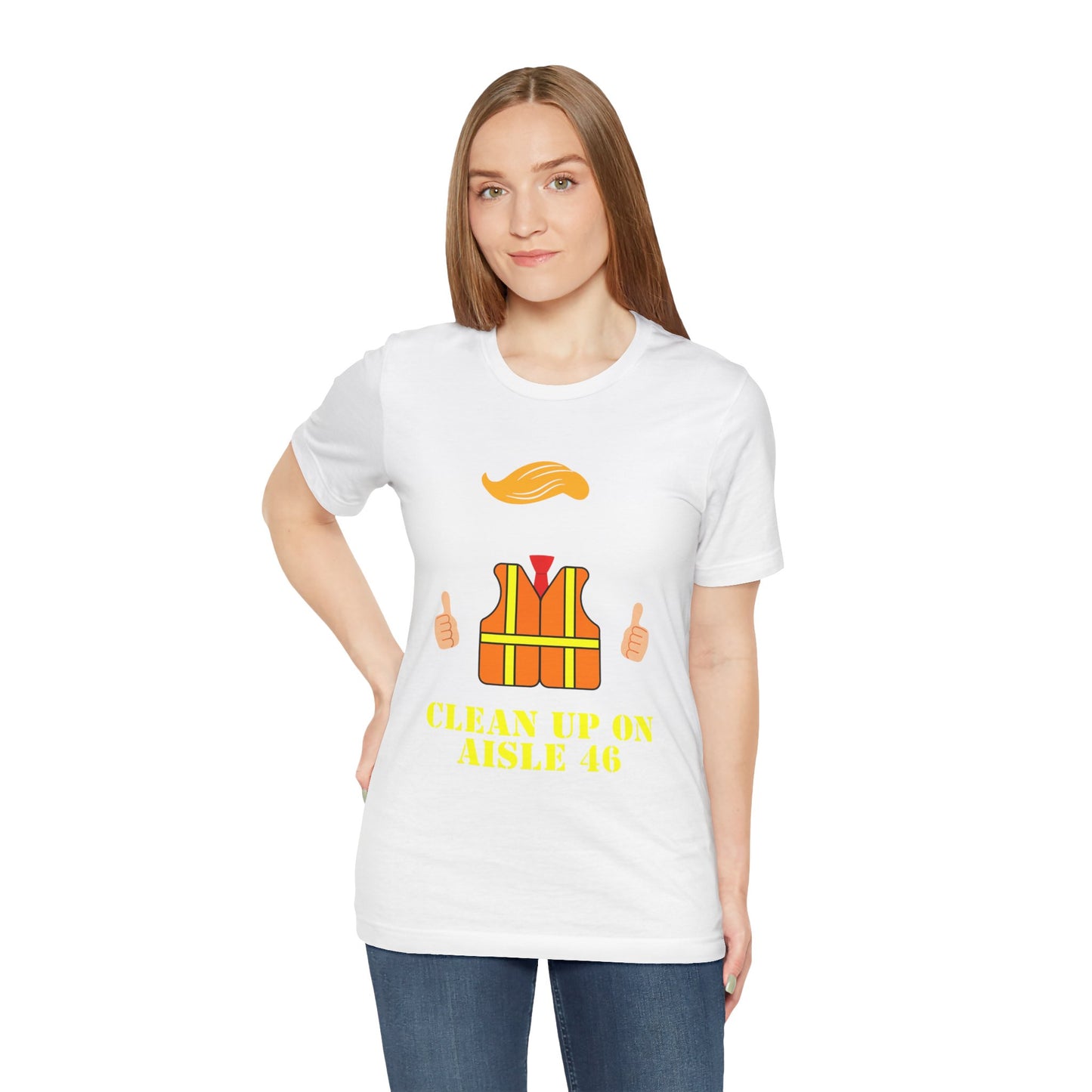 Whimsical Safety Tee - "Clean Up on Aisle 46" Unisex Jersey Short Sleeve T-Shirt