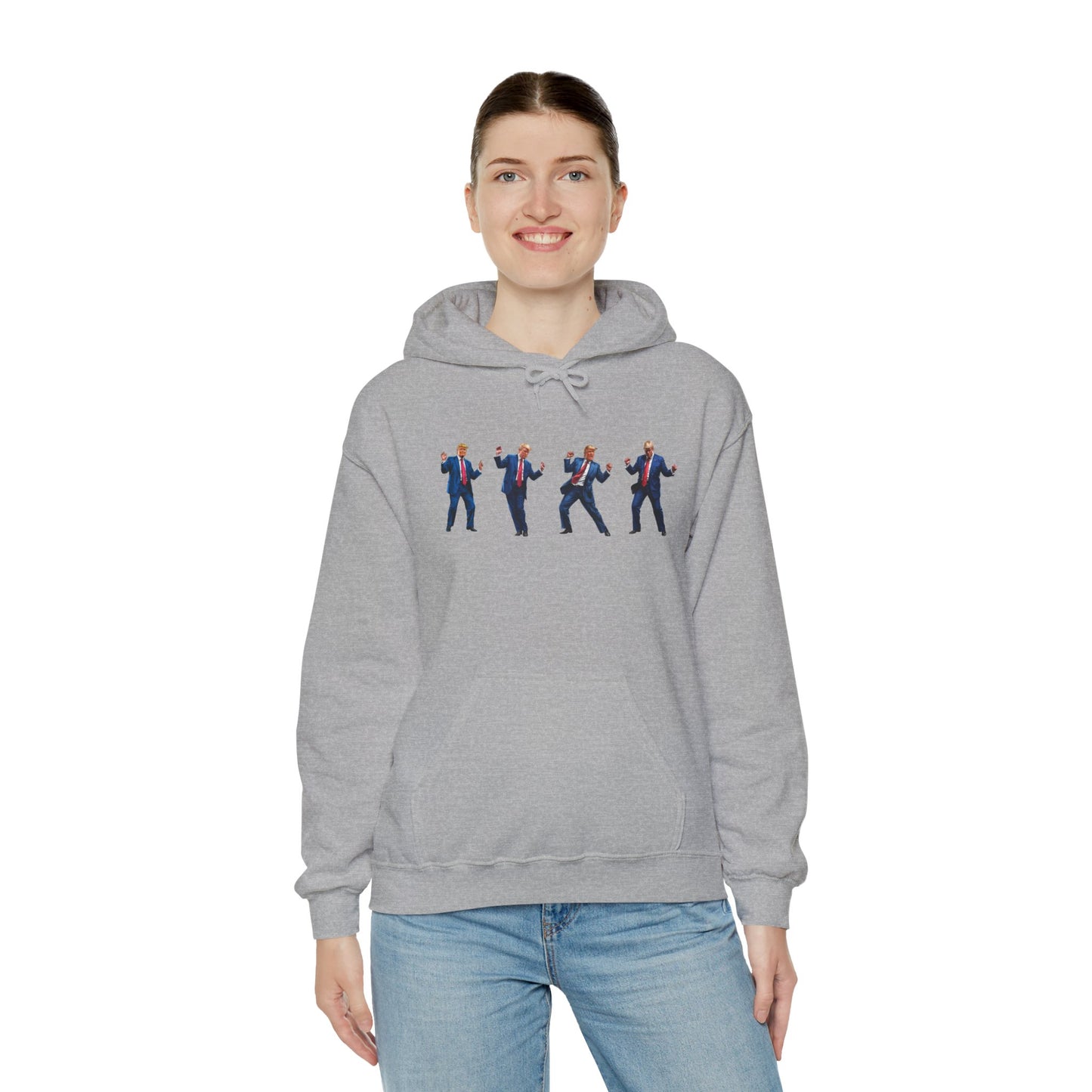 Unique Unisex Heavy Blend™ Hooded Sweatshirt -Trump's Dancing Design for Trendy Style