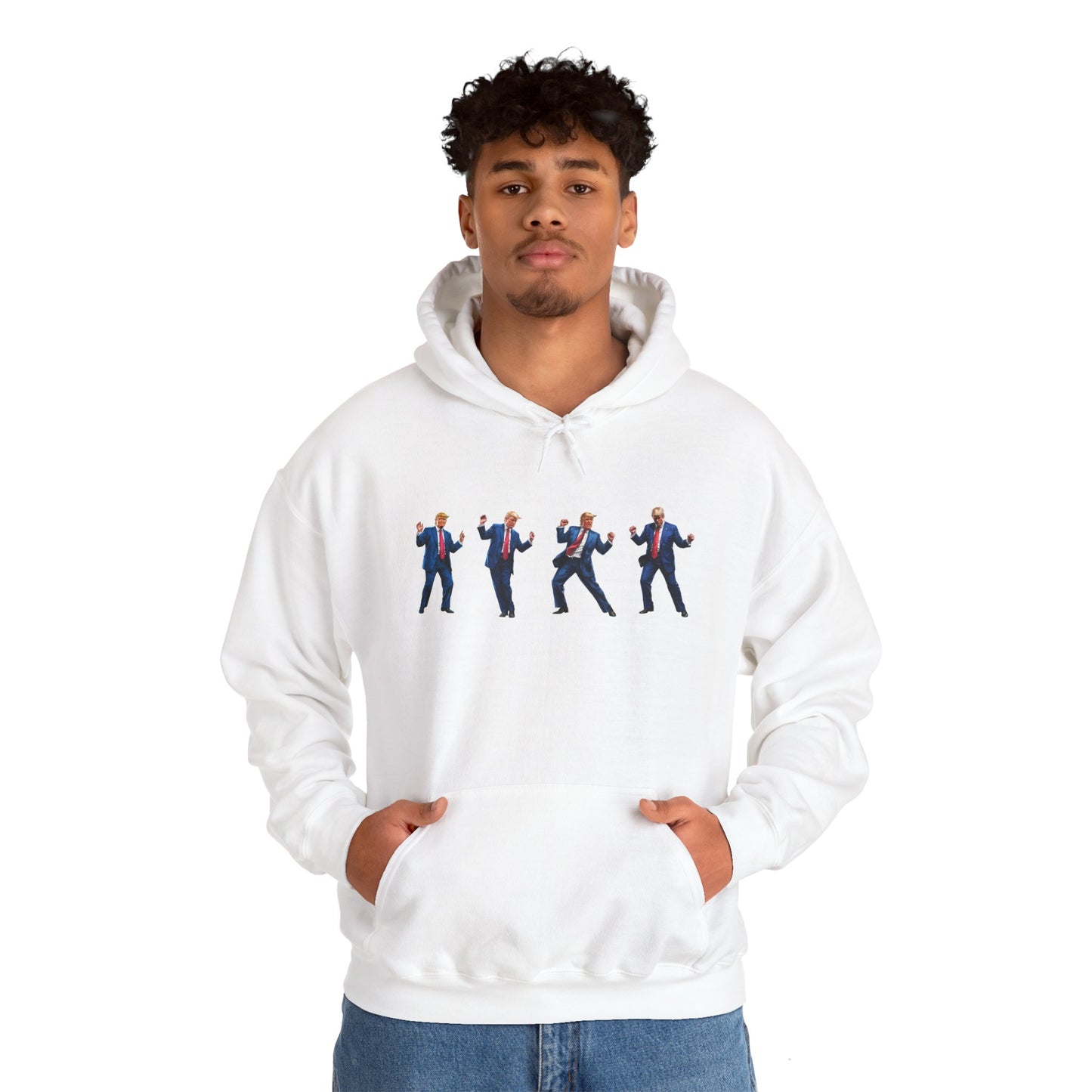 Unique Unisex Heavy Blend™ Hooded Sweatshirt -Trump's Dancing Design for Trendy Style