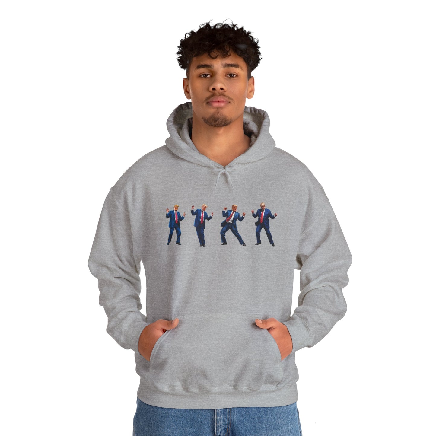 Unique Unisex Heavy Blend™ Hooded Sweatshirt -Trump's Dancing Design for Trendy Style