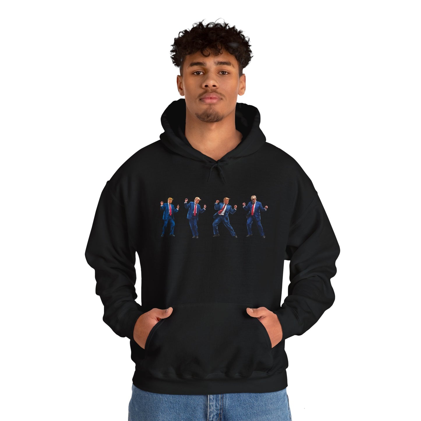 Unique Unisex Heavy Blend™ Hooded Sweatshirt -Trump's Dancing Design for Trendy Style