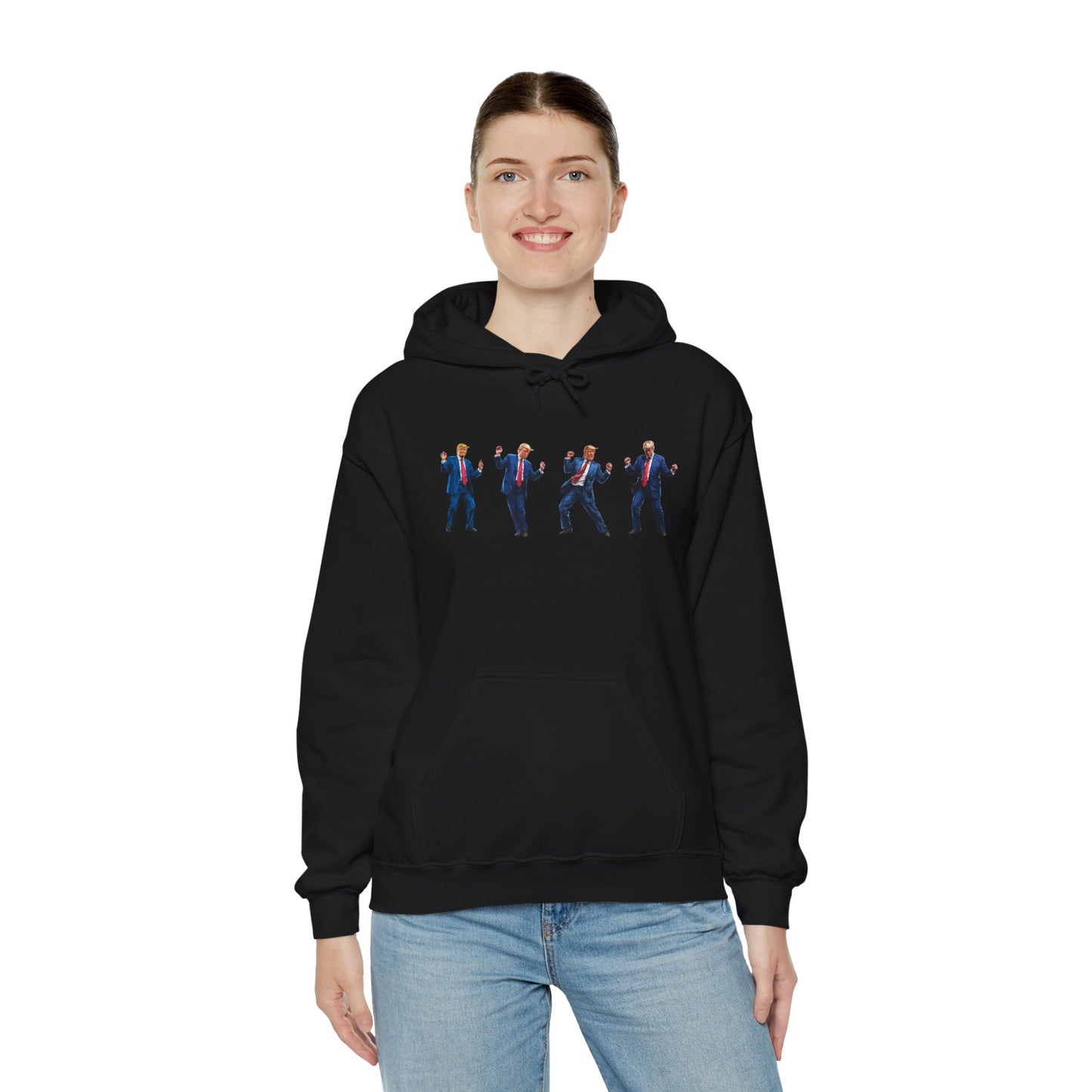 Unique Unisex Heavy Blend™ Hooded Sweatshirt -Trump's Dancing Design for Trendy Style