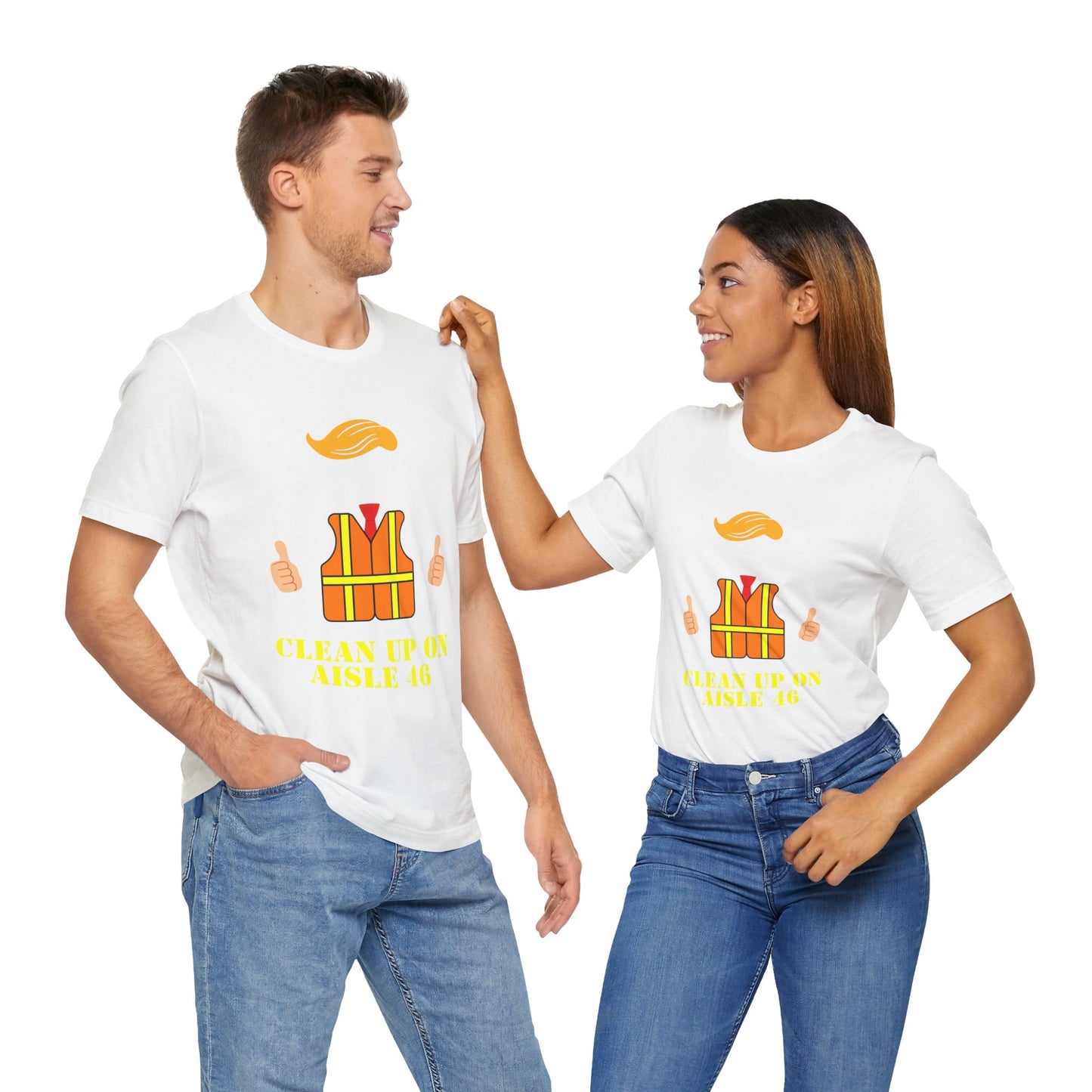 Whimsical Safety Tee - "Clean Up on Aisle 46" Unisex Jersey Short Sleeve T-Shirt