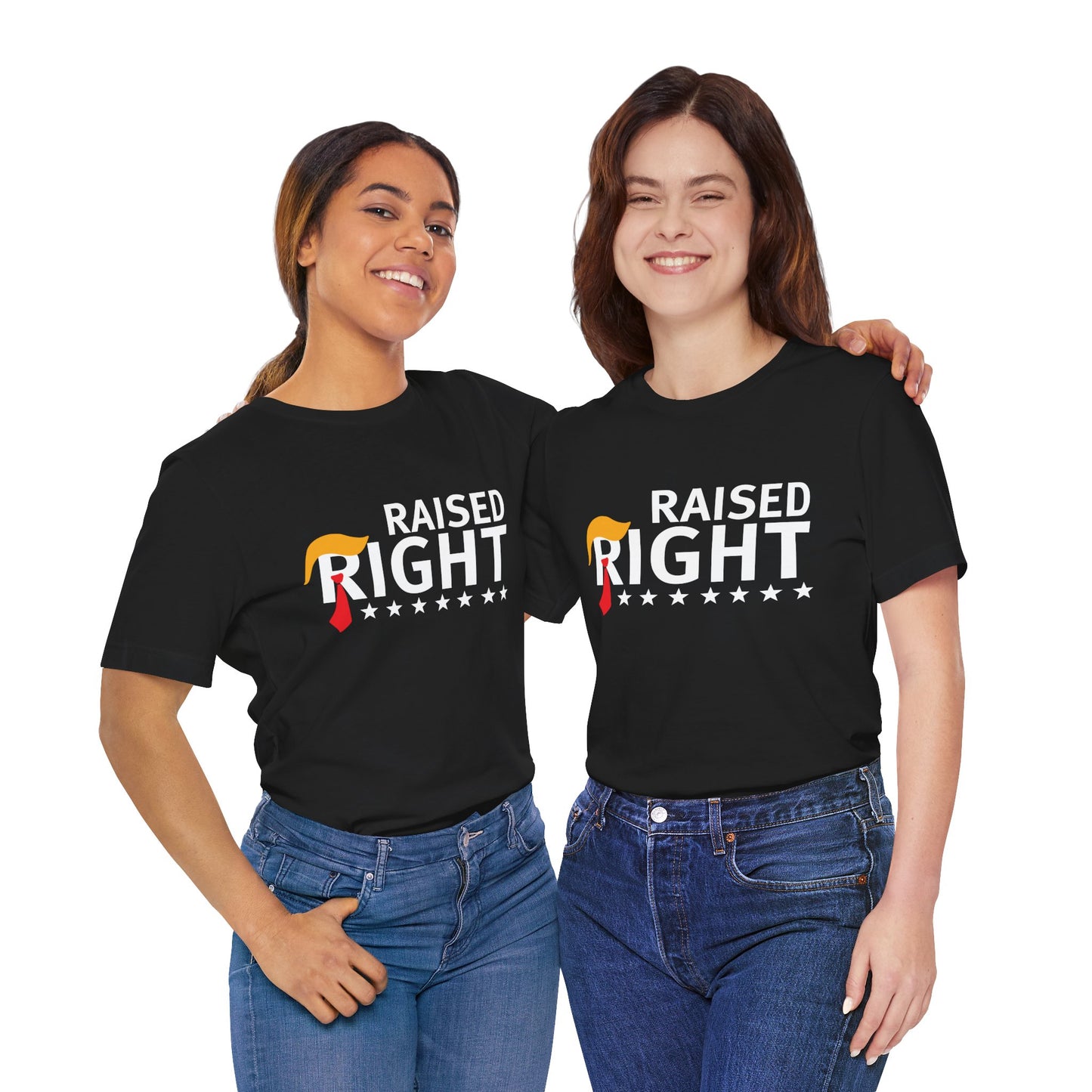 "Raised Right" Unisex Jersey Short Sleeve Tee - Comfortable & Patriotic Apparel