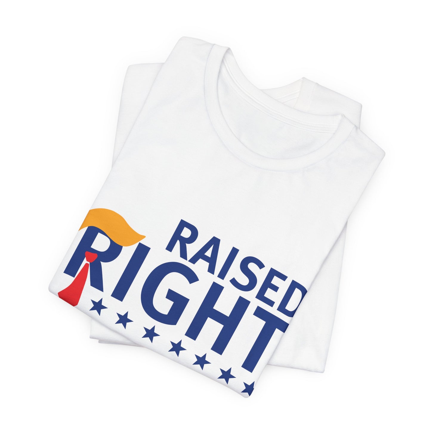 "Raised Right" Unisex Jersey Short Sleeve Tee - Comfortable & Patriotic Apparel