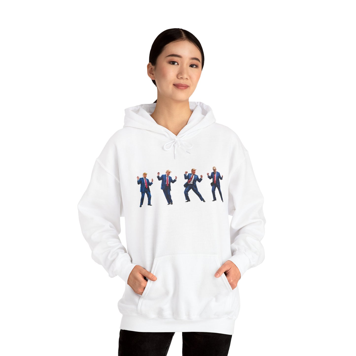 Unique Unisex Heavy Blend™ Hooded Sweatshirt -Trump's Dancing Design for Trendy Style