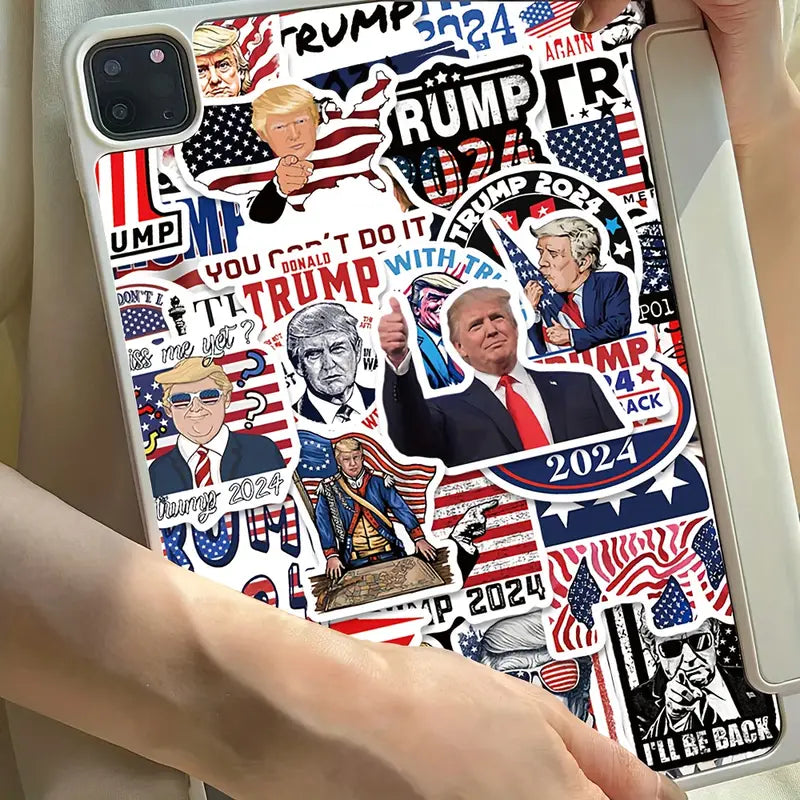 Trump Sticker 10 Pack – Bold Patriotic Vinyl Stickers for Phones, Notebooks, Water Bottles & More