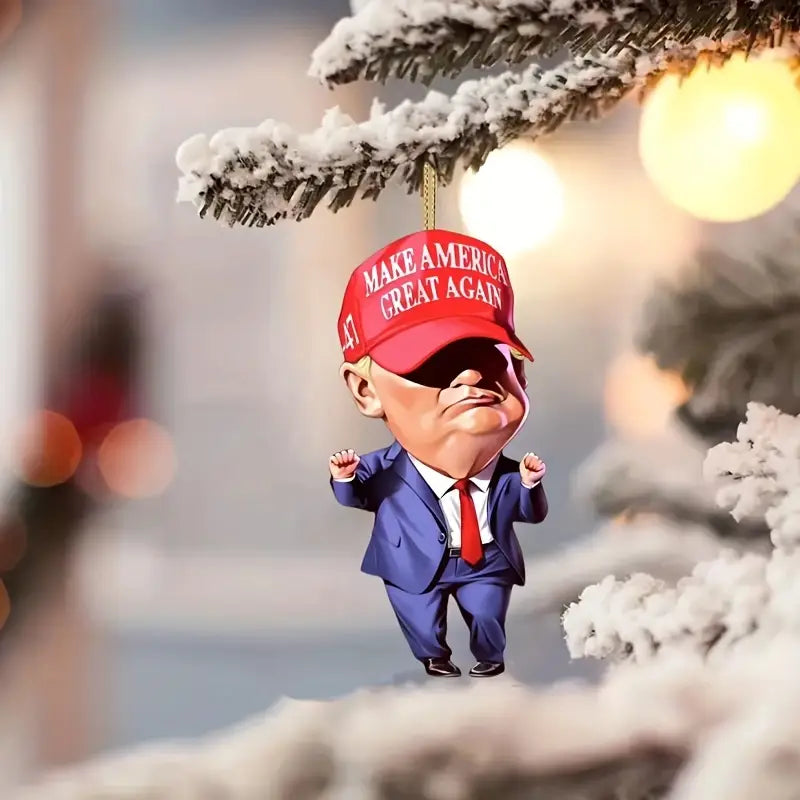 Patriotic Donald Trump 2024 Christmas Ornament ,Tree Decor, Holiday Gift Xmas 2D