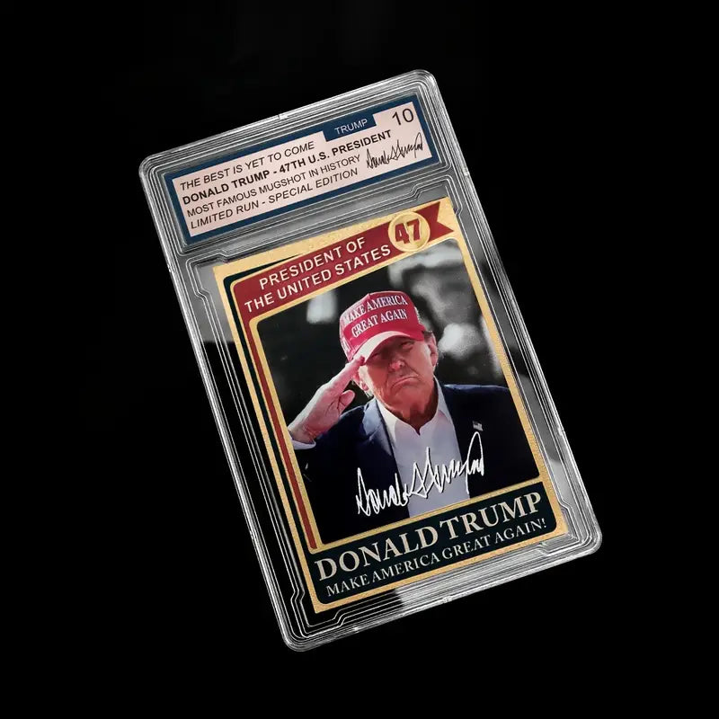 GOLD Salute President Donald Trump Graded Collectible Card Limited Run In Case