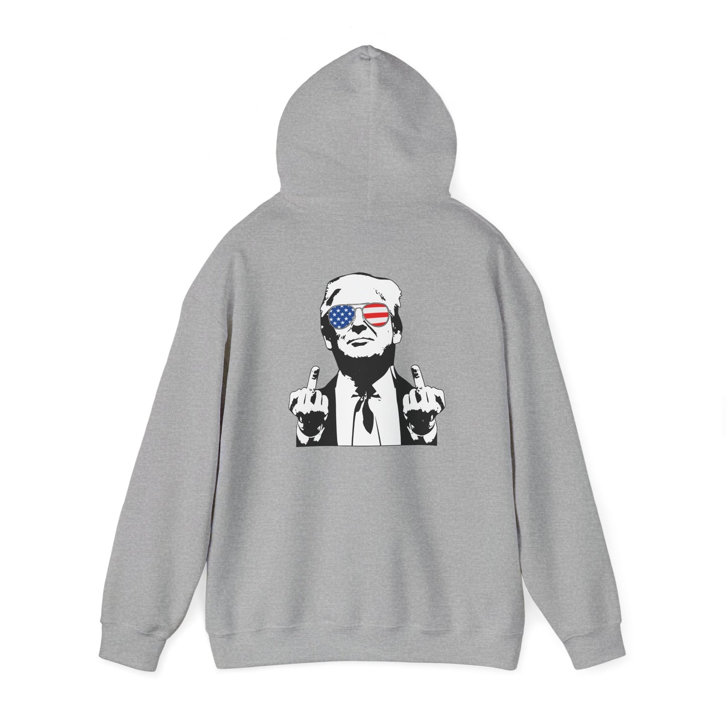 Middle Finger-Patriotic Statement Hoodie with Graphic Design