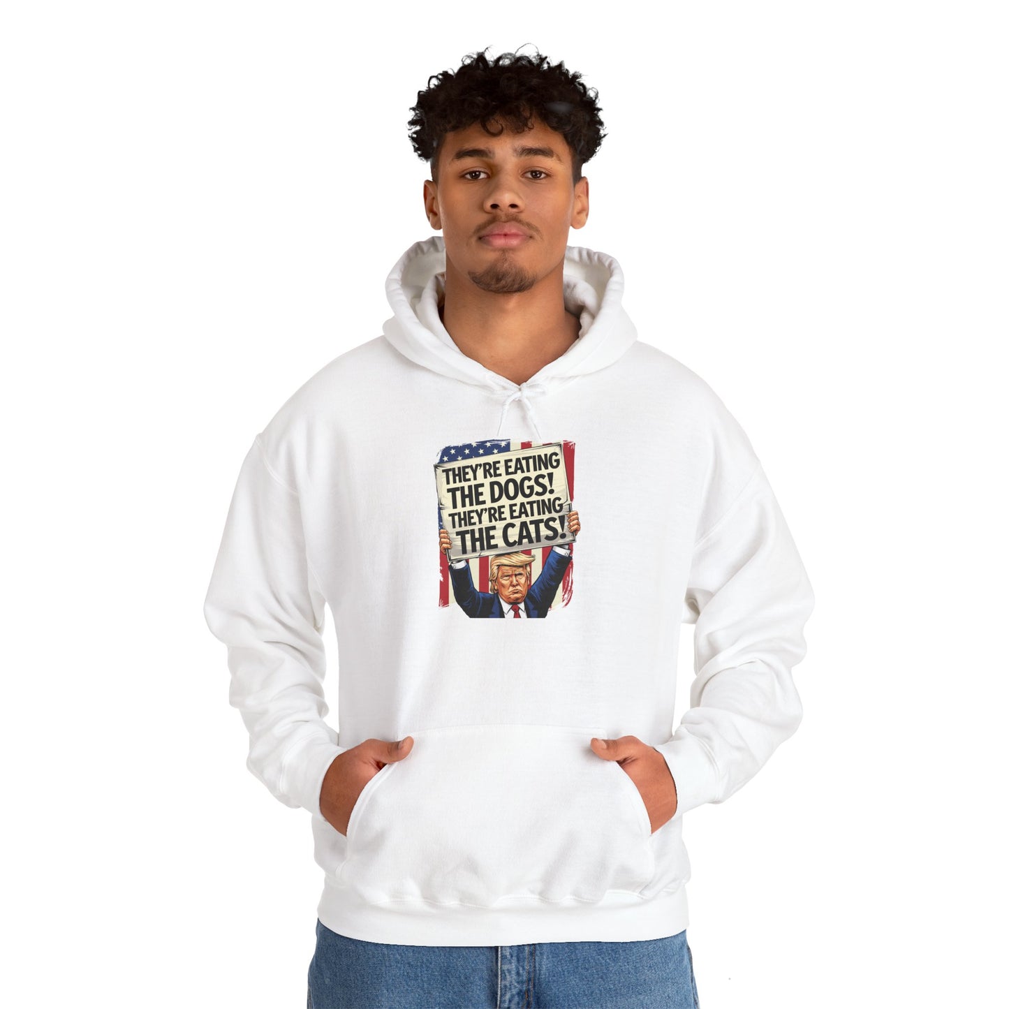 Protest Graphic Hoodie - They're Eating The Dogs & Cats