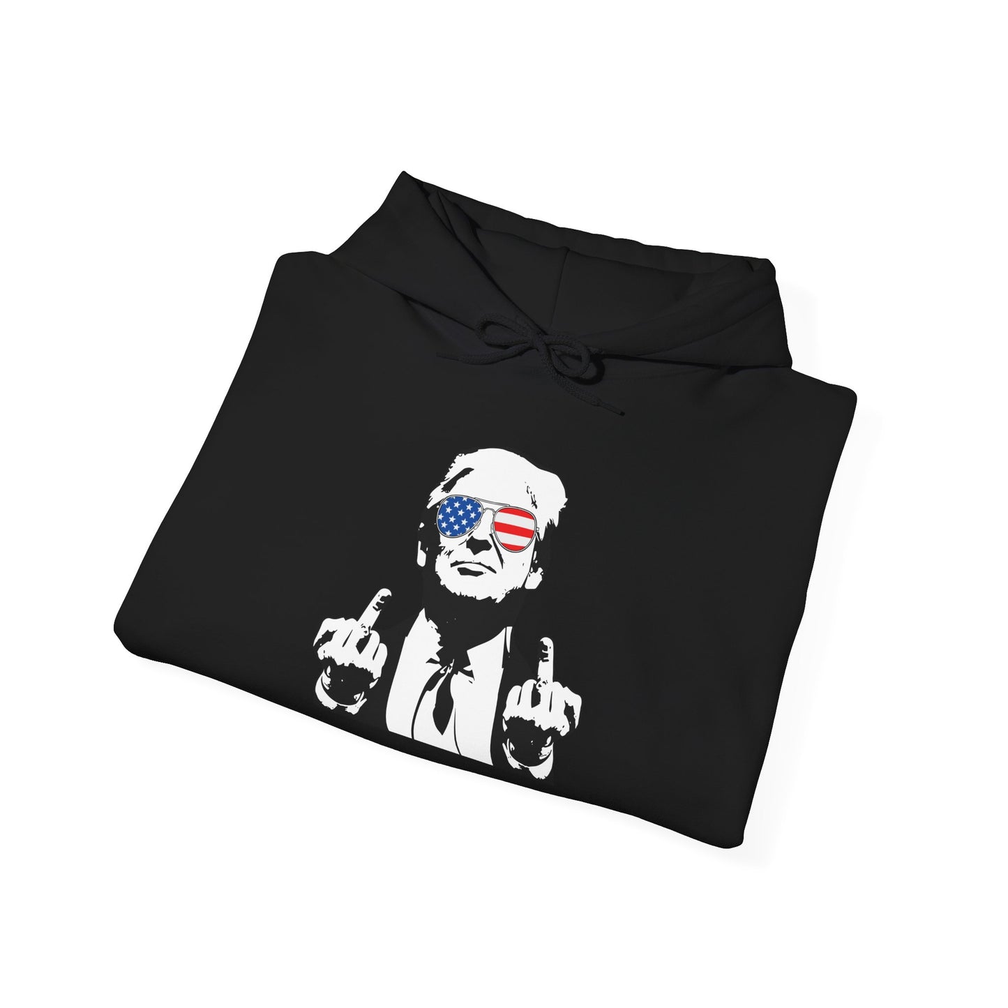 Middle Finger-Patriotic Statement Hoodie with Graphic Design