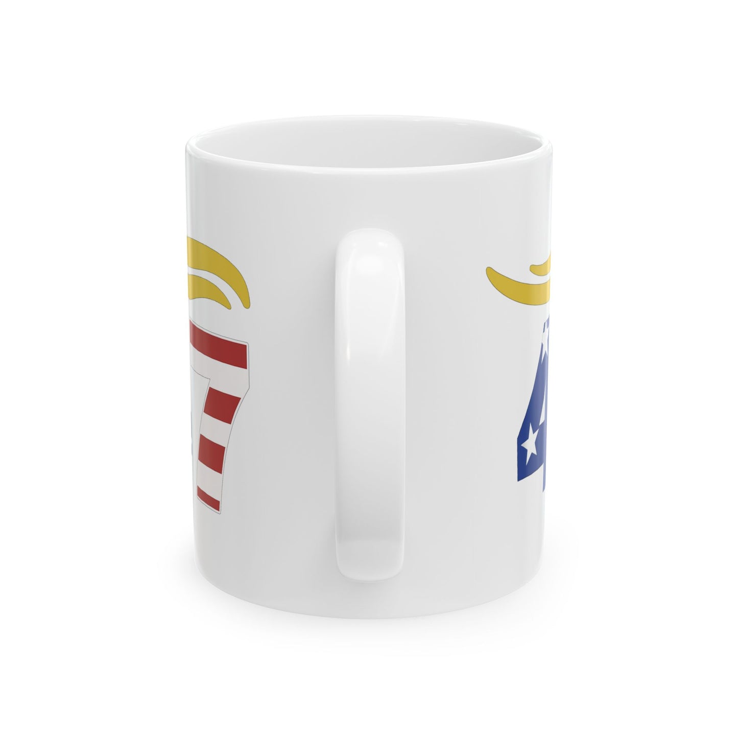 47 Hair Logo - Patriotic Ceramic Mug with Halo Design