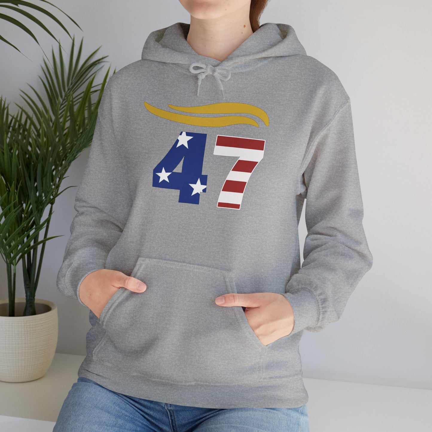 47 Hair Logo Unisex Hoodie - Stars & Stripes Design for Celebrations