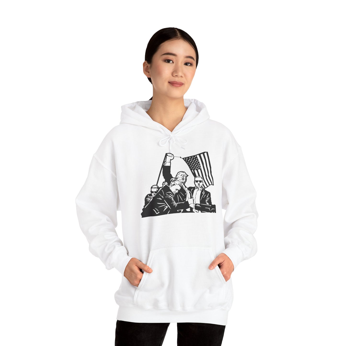 Patriotic Unisex Heavy Blend Hoodie with Bold Design