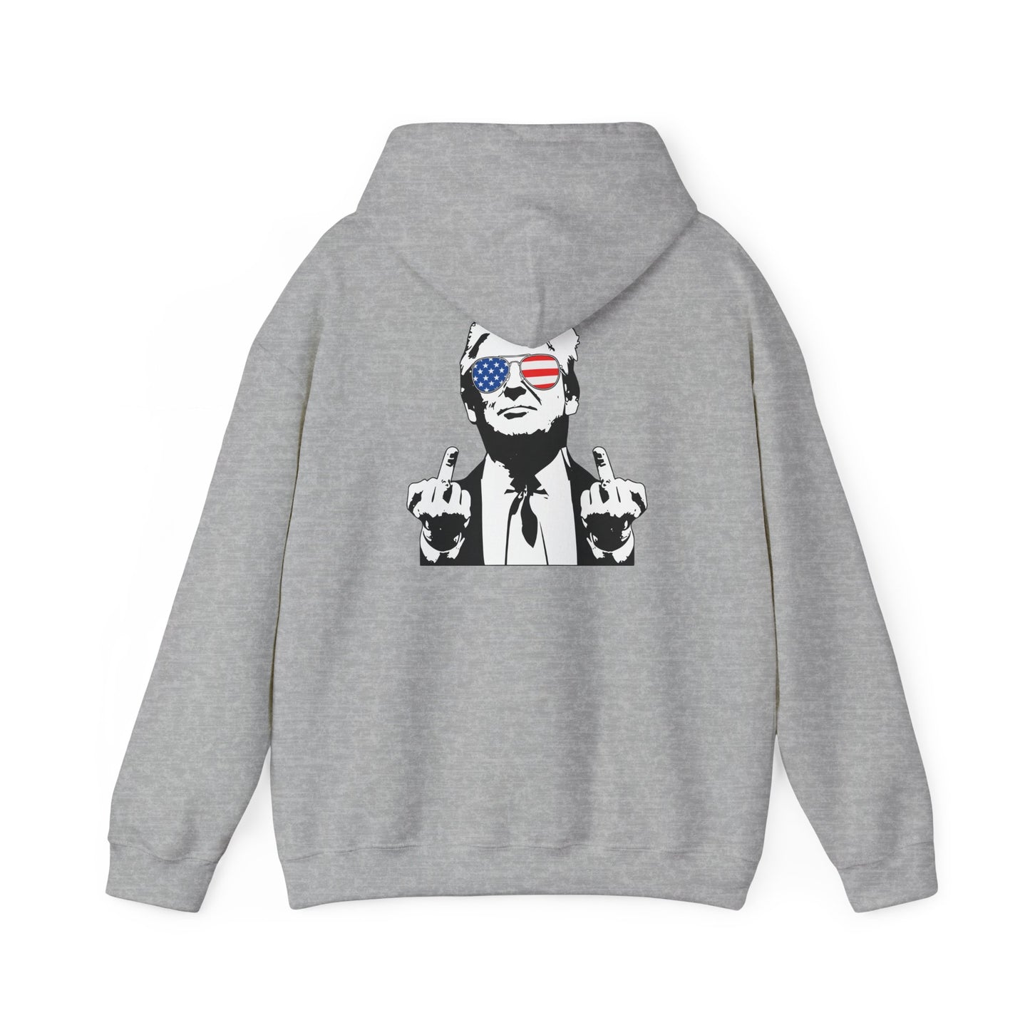 Middle Finger-Patriotic Statement Hoodie with Graphic Design