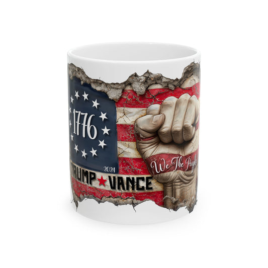 Patriotic Ceramic Mug - We The People - 1776 Trump Vance