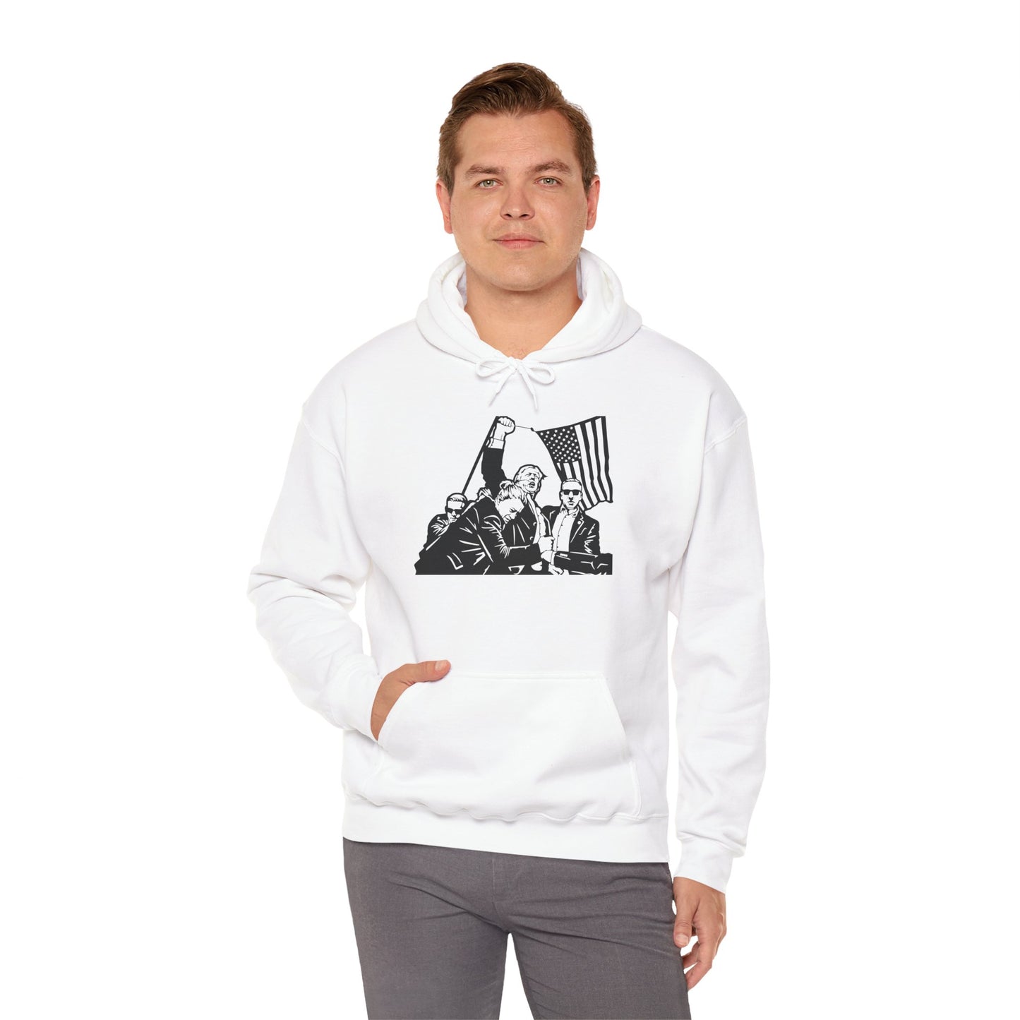 Patriotic Unisex Heavy Blend Hoodie with Bold Design