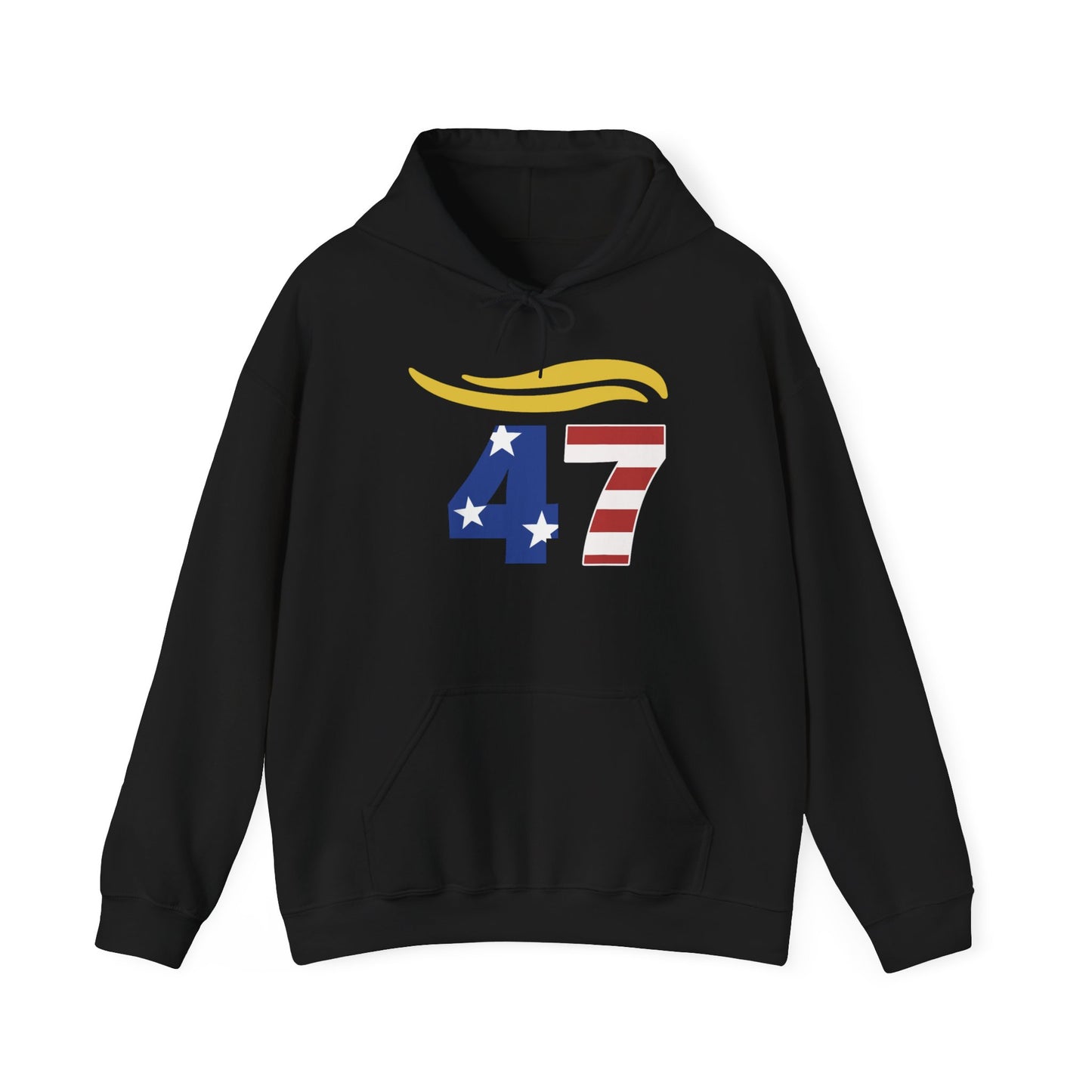 47 Hair Logo Unisex Hoodie - Stars & Stripes Design for Celebrations