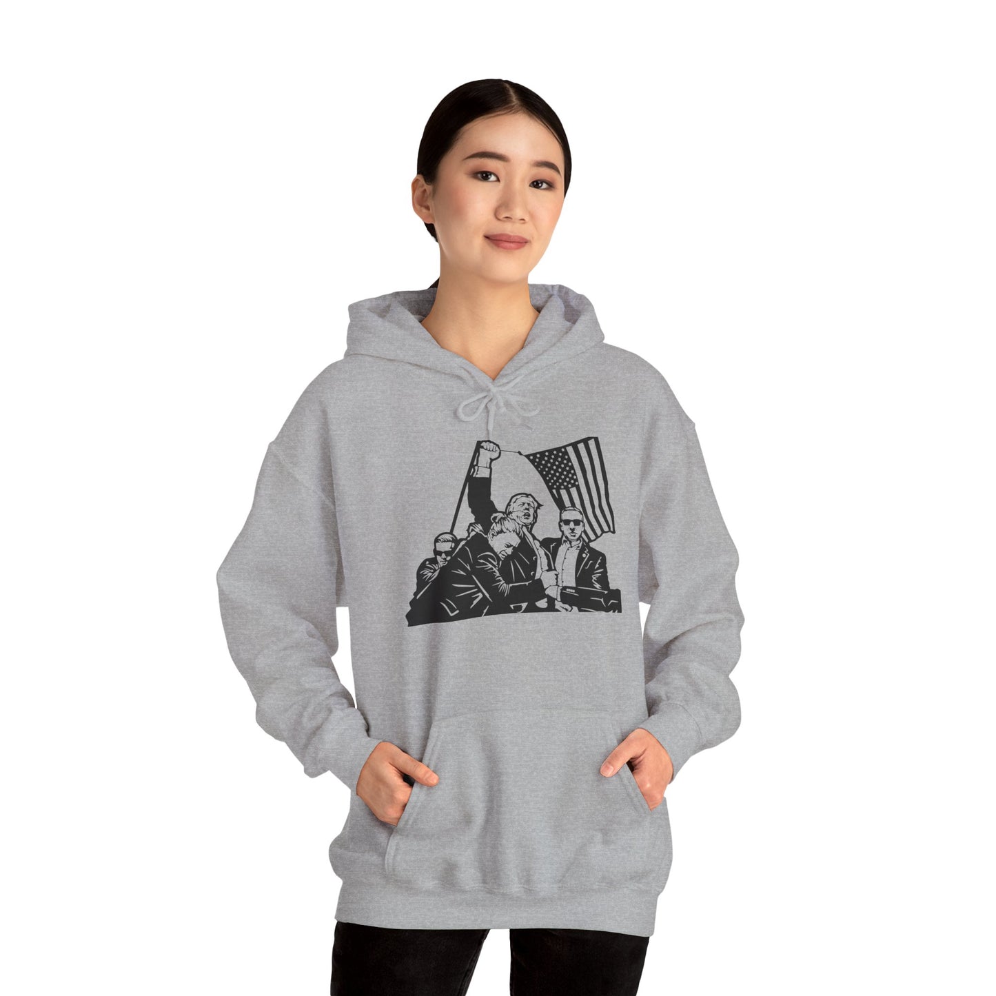 Patriotic Unisex Heavy Blend Hoodie with Bold Design