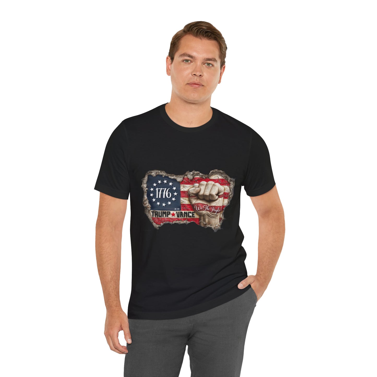 Patriotic 1776 Fist Tee - Unisex Short Sleeve T-Shirt for Freedom Lovers