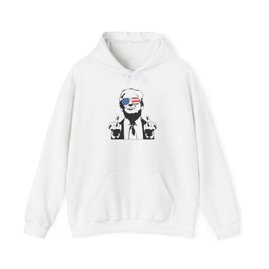 Middle Finger-Patriotic Statement Hoodie with Graphic Design