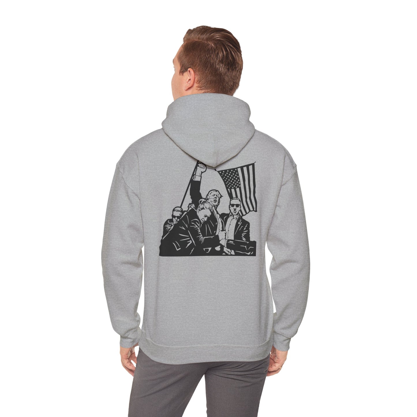 Patriotic Unisex Heavy Blend Hoodie with Bold Design