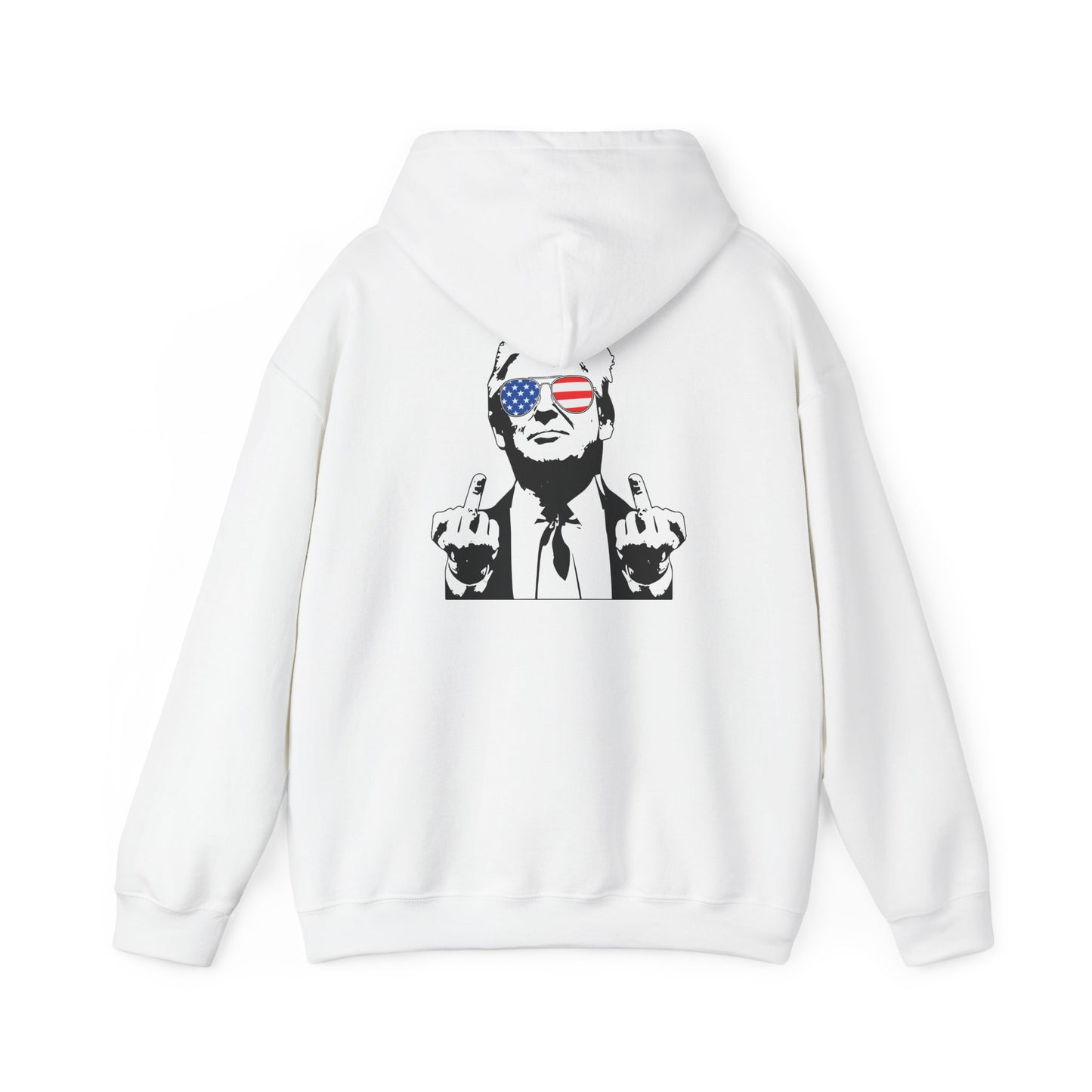 Middle Finger-Patriotic Statement Hoodie with Graphic Design