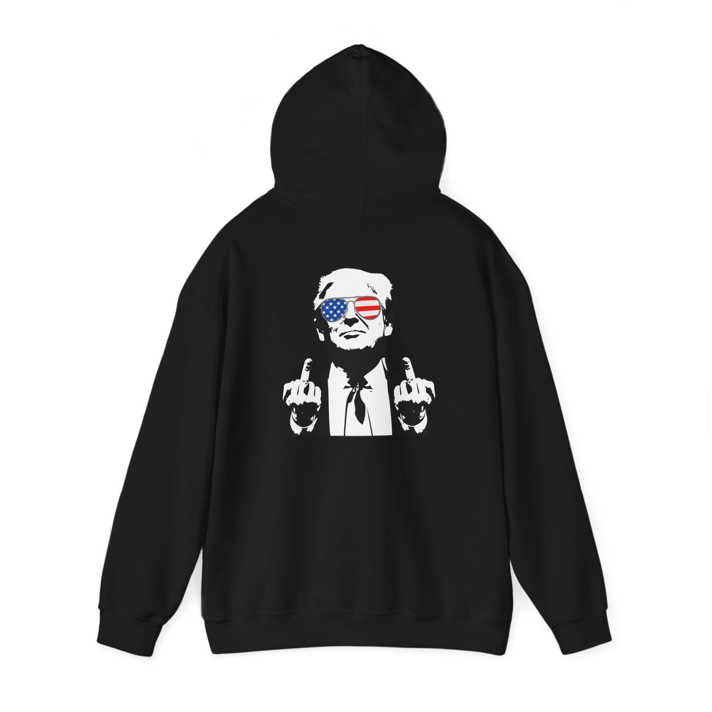 Middle Finger-Patriotic Statement Hoodie with Graphic Design