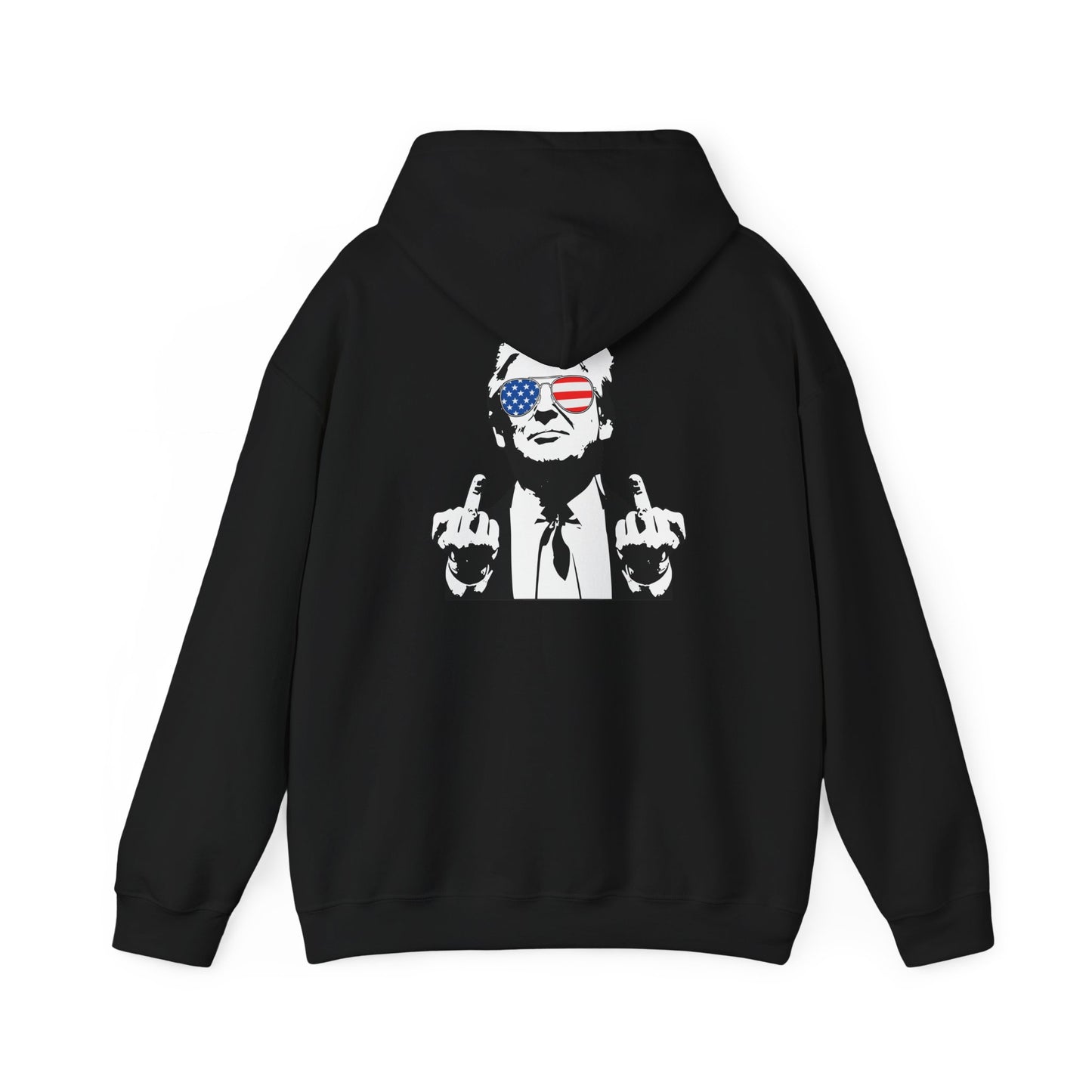 Middle Finger-Patriotic Statement Hoodie with Graphic Design