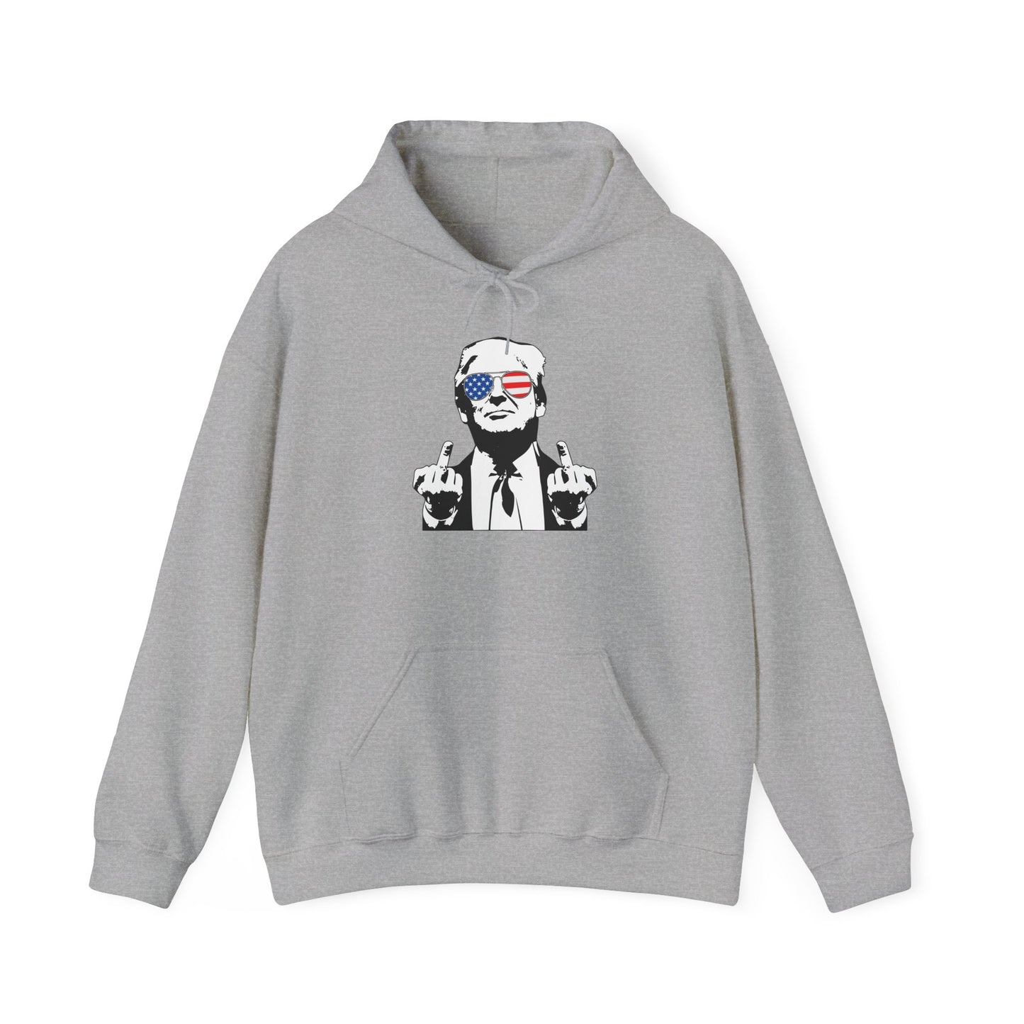 Middle Finger-Patriotic Statement Hoodie with Graphic Design