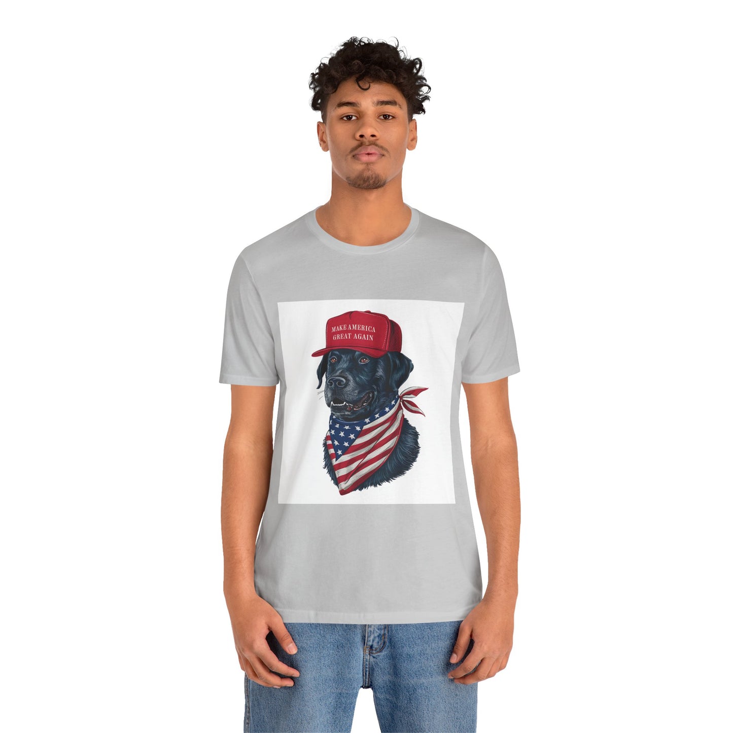 Patriotic Dog Tee - Make America Great Again Unisex Jersey Short Sleeve Shirt