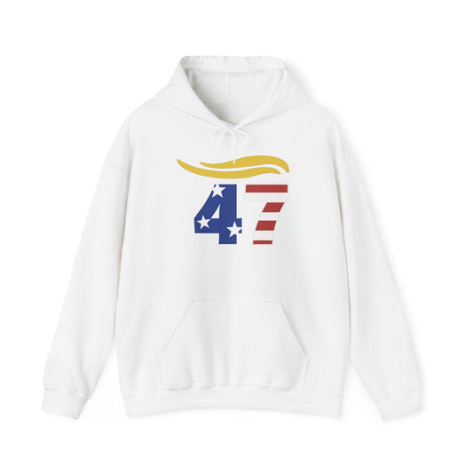 47 Hair Logo Unisex Hoodie - Stars & Stripes Design for Celebrations