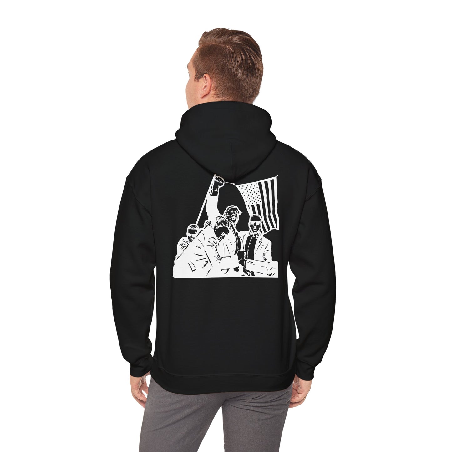 Patriotic Unisex Heavy Blend Hoodie with Bold Design