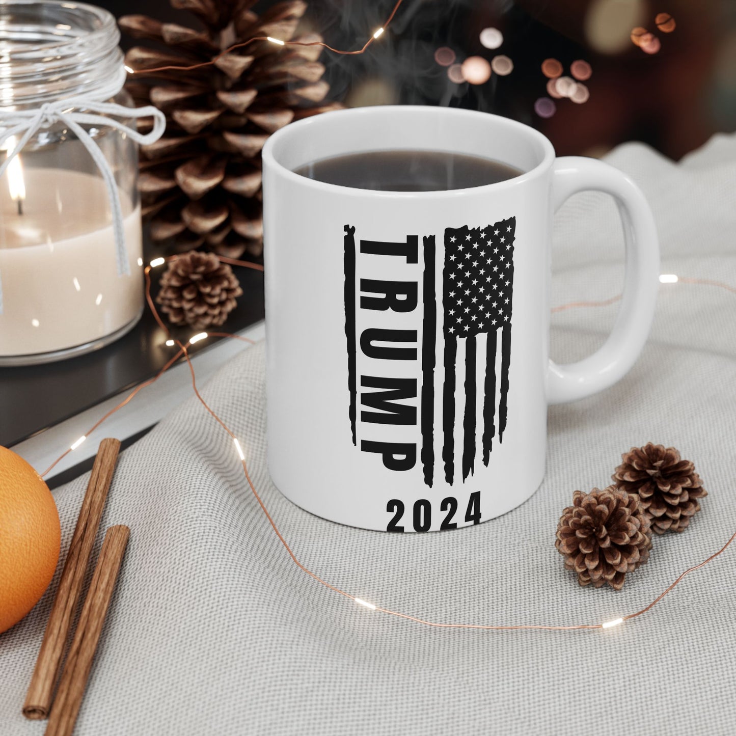 Patriotic Trump Ceramic Mug - Perfect for Holidays & Gifts