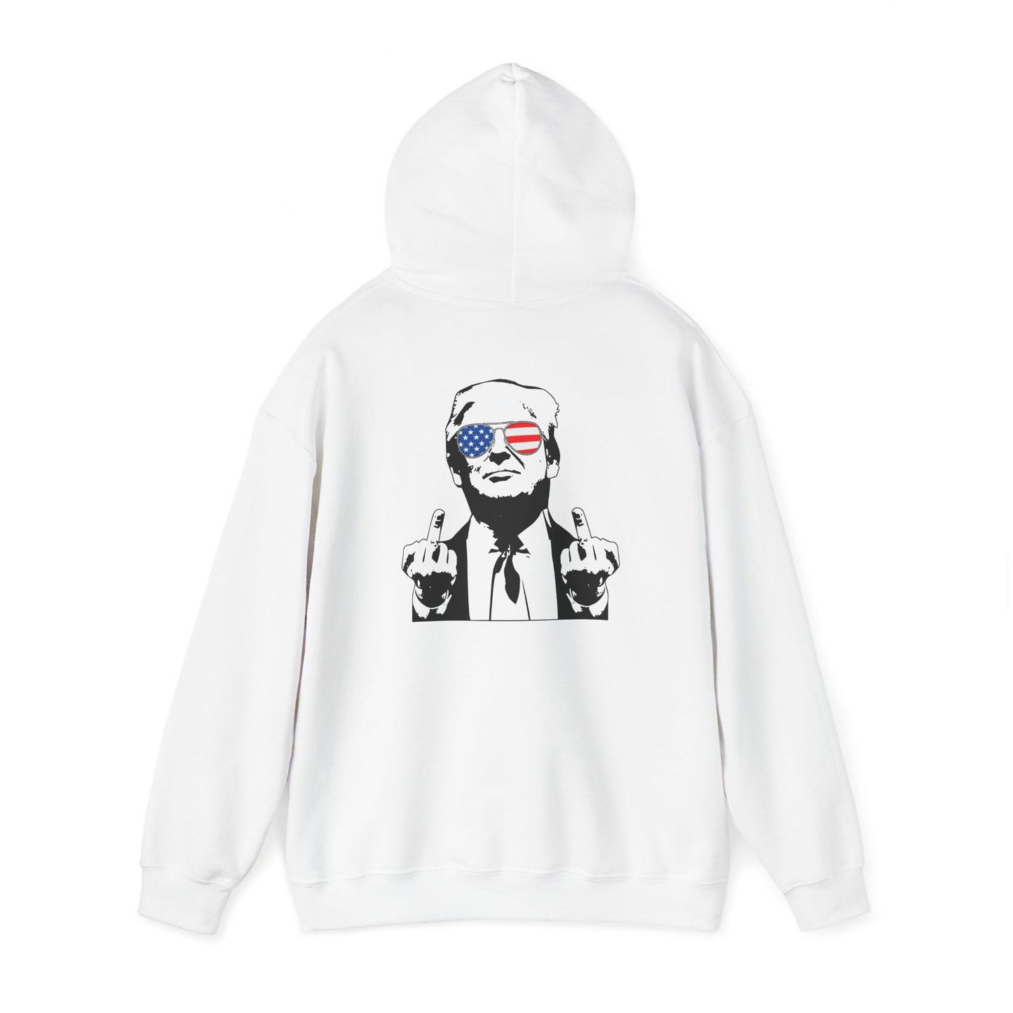 Middle Finger-Patriotic Statement Hoodie with Graphic Design