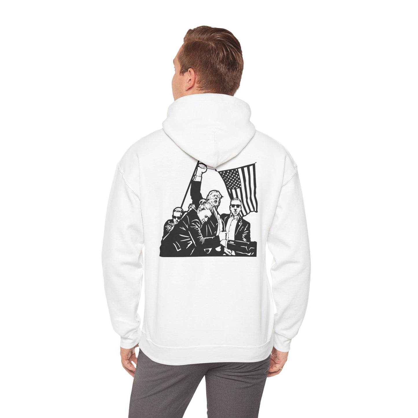 Patriotic Unisex Heavy Blend Hoodie with Bold Design