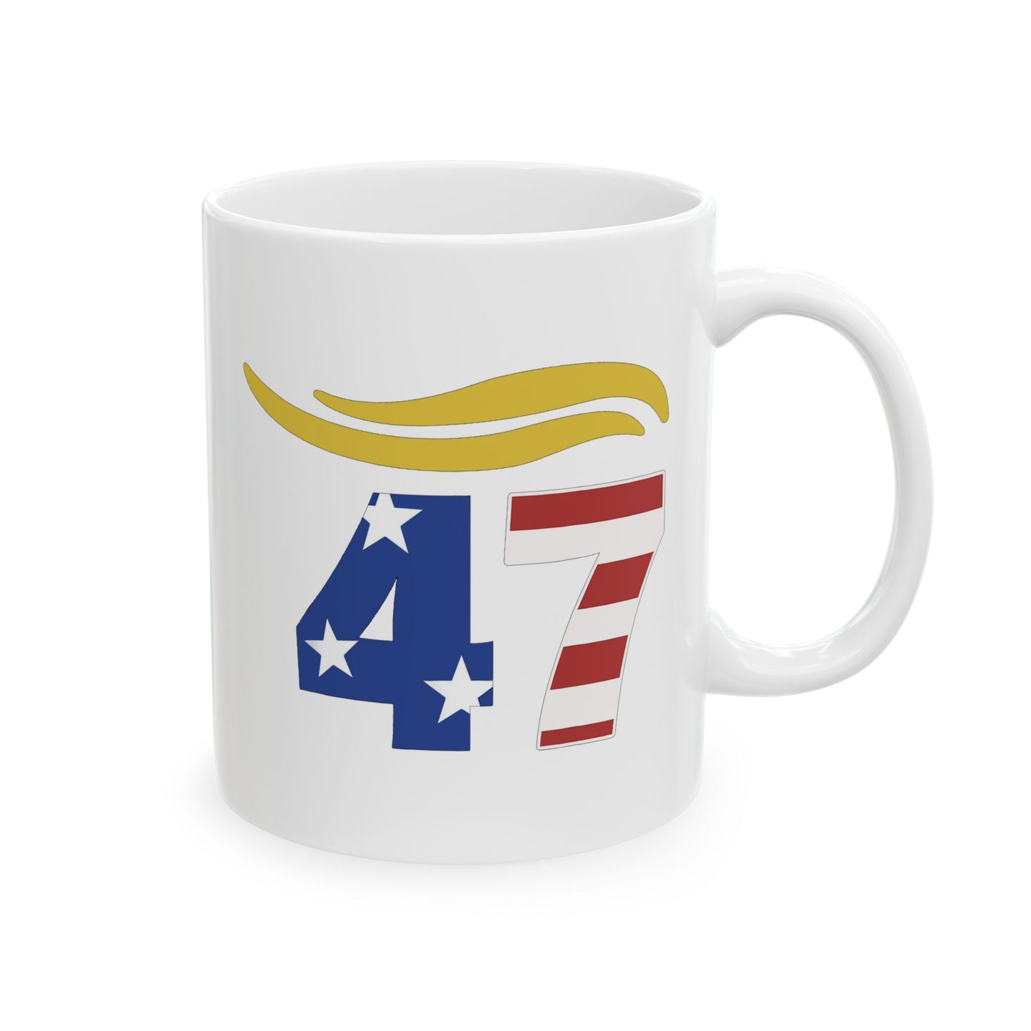 47 Hair Logo - Patriotic Ceramic Mug with Halo Design