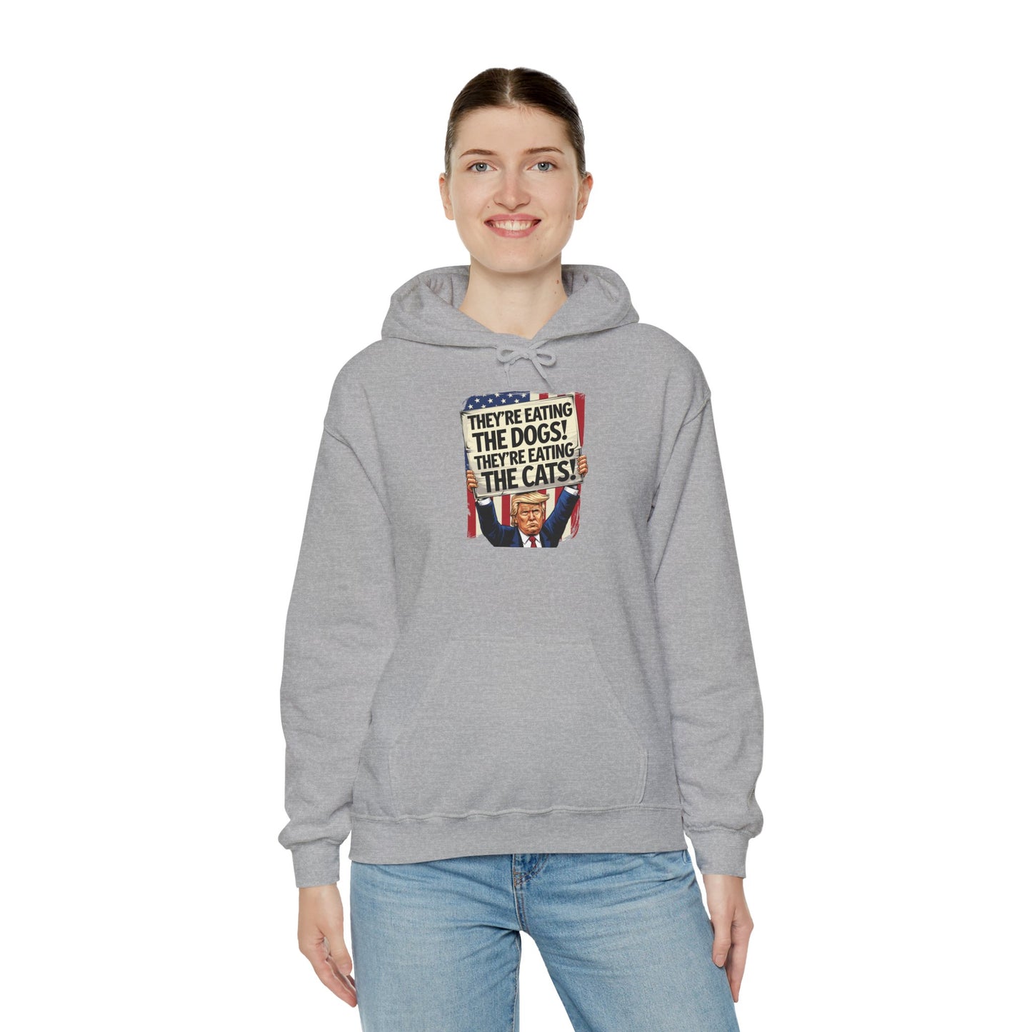 Protest Graphic Hoodie - They're Eating The Dogs & Cats