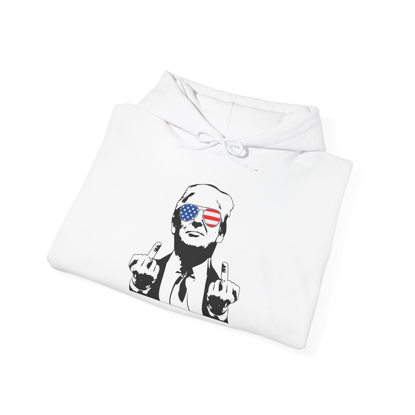 Middle Finger-Patriotic Statement Hoodie with Graphic Design