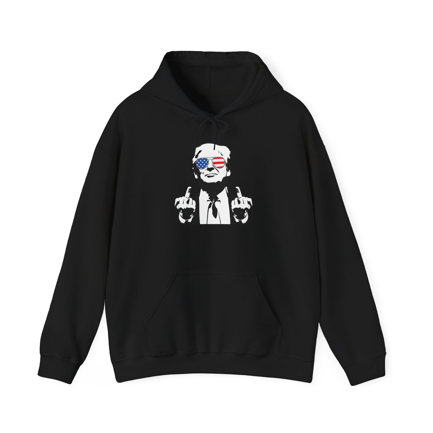 Middle Finger-Patriotic Statement Hoodie with Graphic Design