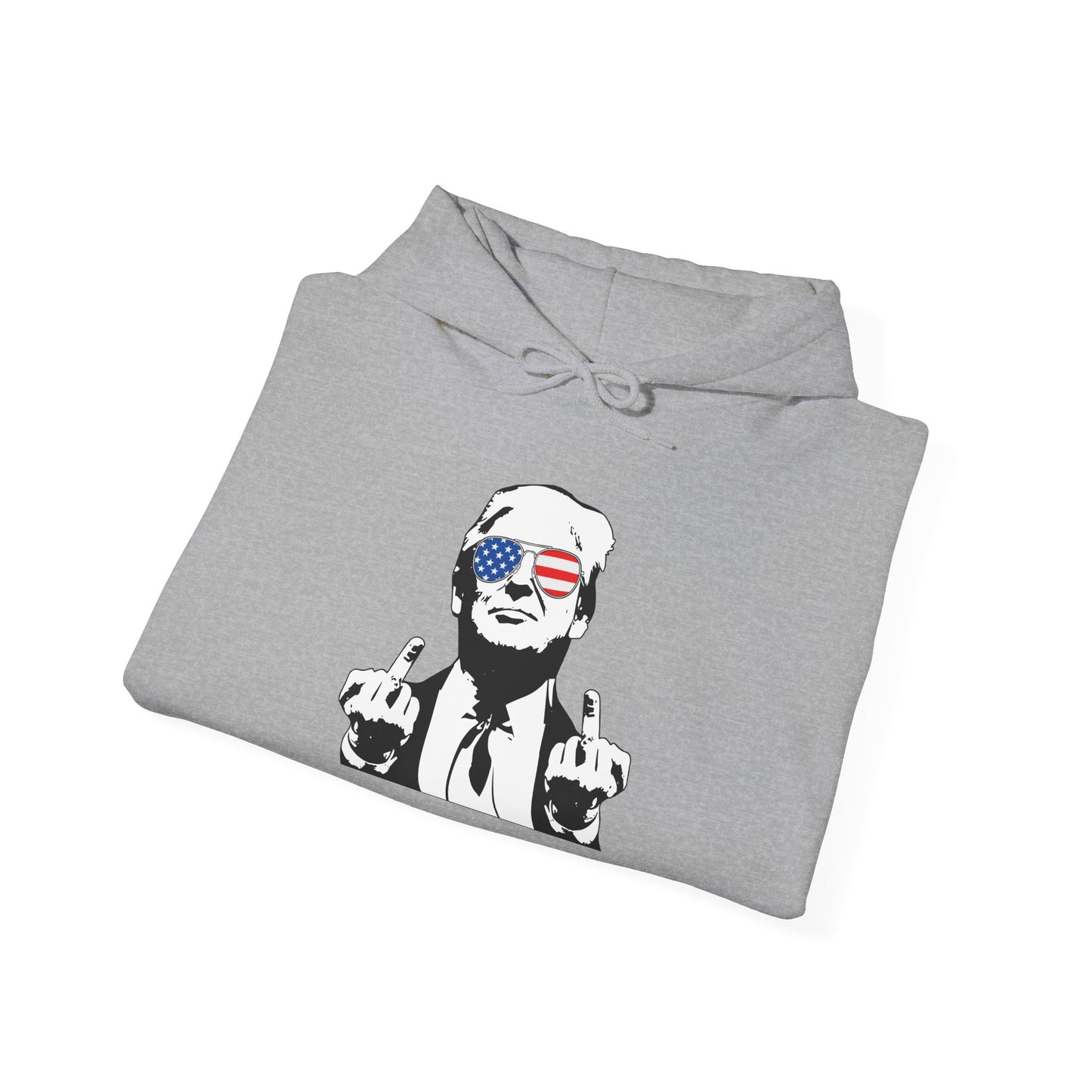 Middle Finger-Patriotic Statement Hoodie with Graphic Design