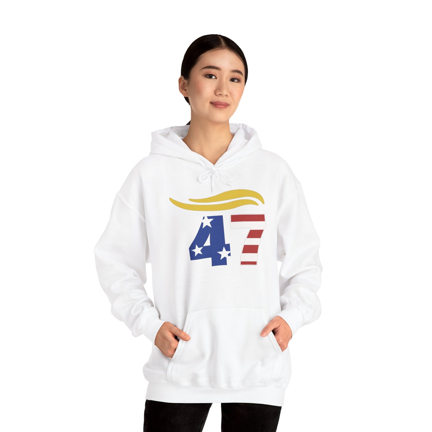 47 Hair Logo Unisex Hoodie - Stars & Stripes Design for Celebrations