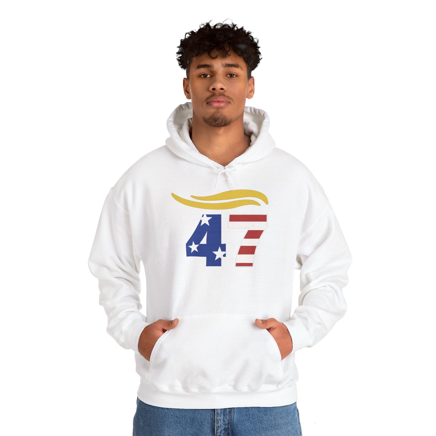 47 Hair Logo Unisex Hoodie - Stars & Stripes Design for Celebrations