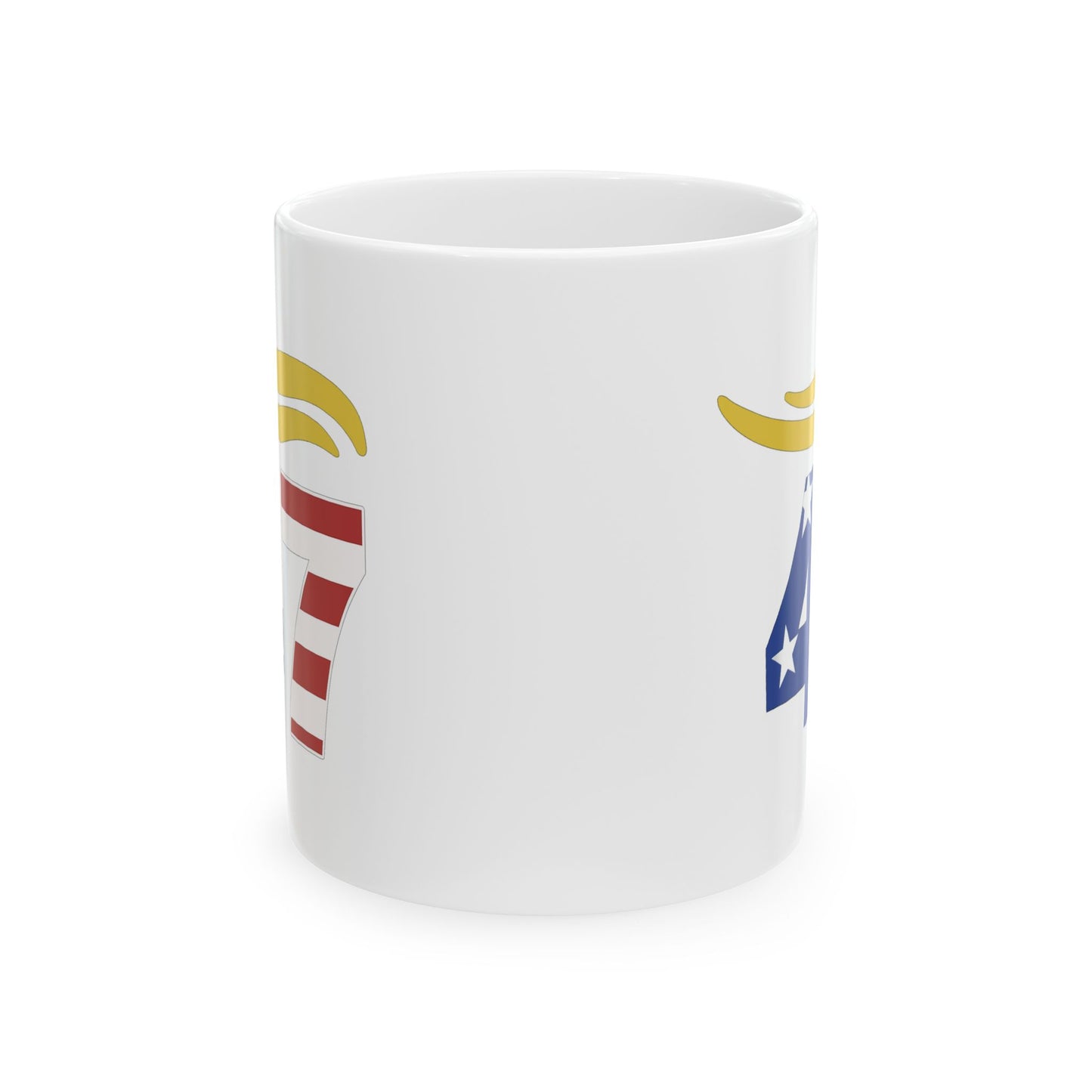 47 Hair Logo - Patriotic Ceramic Mug with Halo Design