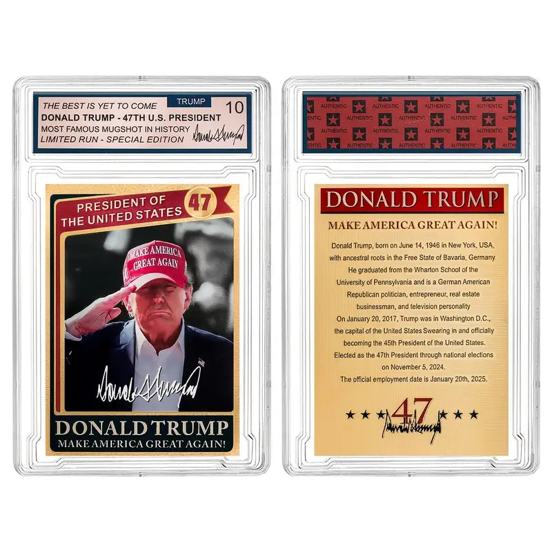 GOLD Salute President Donald Trump Graded Collectible Card Limited Run In Case