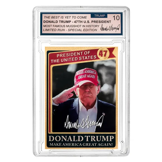 GOLD Salute President Donald Trump Graded Collectible Card Limited Run In Case